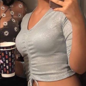 SPARKLE CROPPED LONG SLEEVE